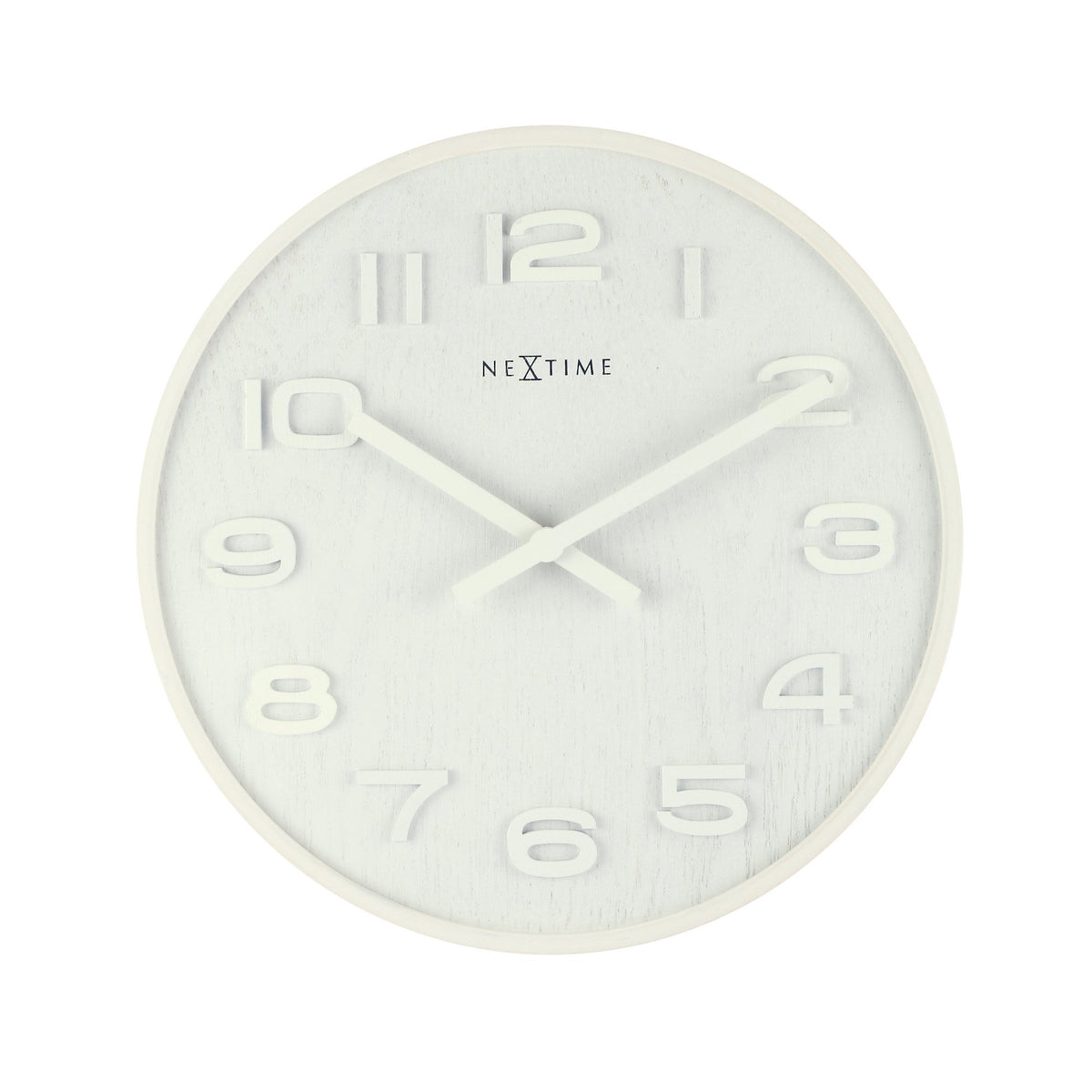 NeXtime - Wall clock – 52.8 x 3 cm - Wood - White - &#39;Wood Wood Big&#39;