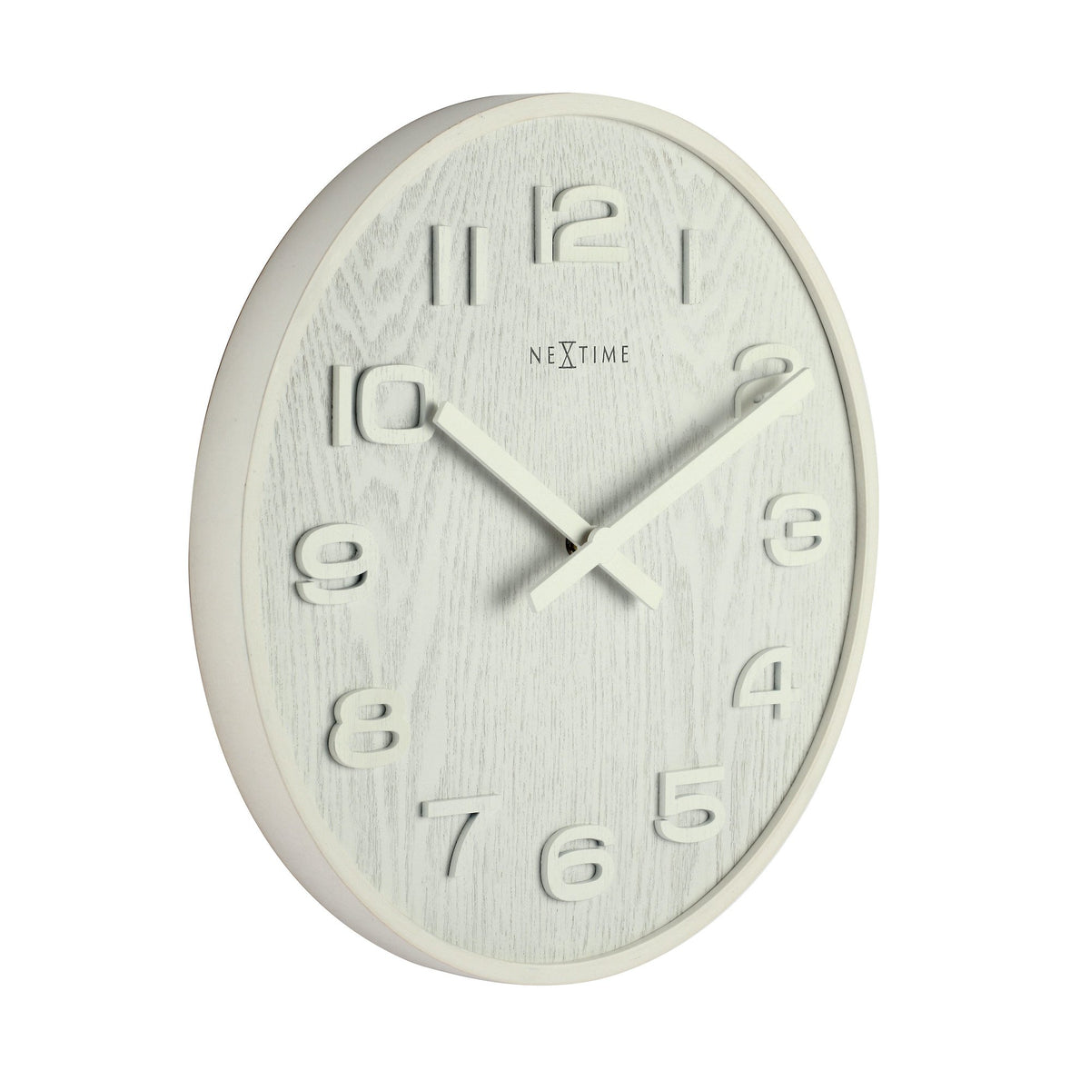 NeXtime - Wall clock – 52.8 x 3 cm - Wood - White - &#39;Wood Wood Big&#39;