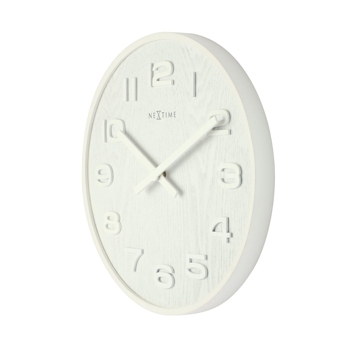 NeXtime - Wall clock – 52.8 x 3 cm - Wood - White - &#39;Wood Wood Big&#39;