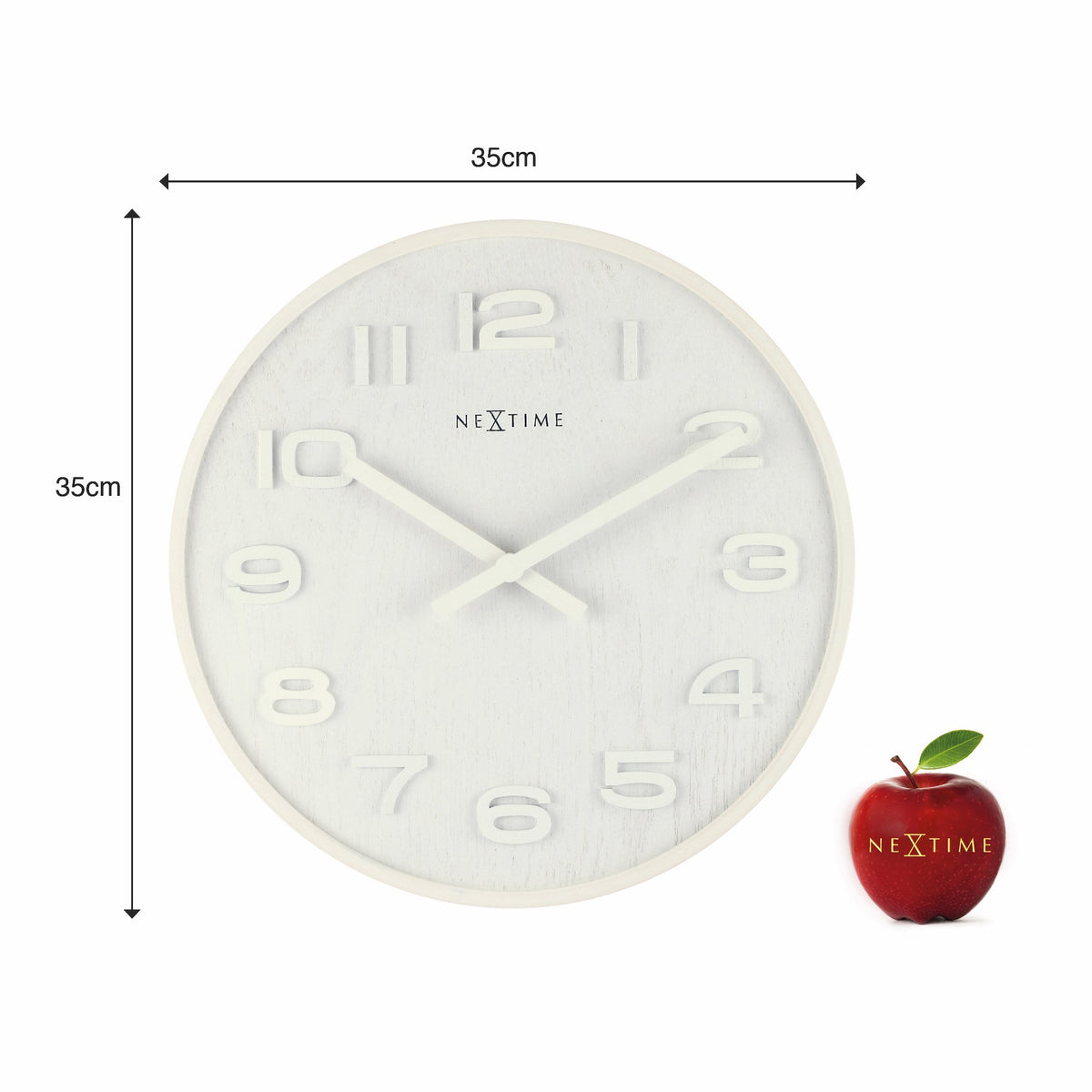 NeXtime - Wall clock – 52.8 x 3 cm - Wood - White - &#39;Wood Wood Big&#39;