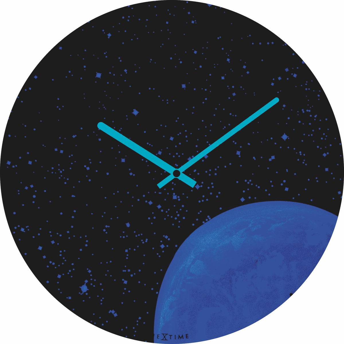 NeXtime - Wall clock - Ø 35 cm - Dome Glass - Glow-in-the-dark-  &#39;Globe dome&#39;