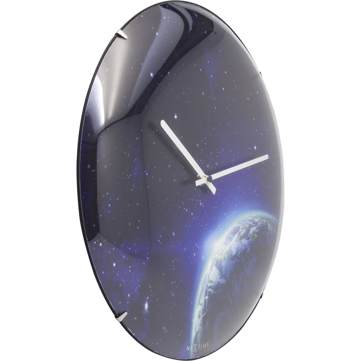 NeXtime - Wall clock - Ø 35 cm - Dome Glass - Glow-in-the-dark-  &#39;Globe dome&#39;