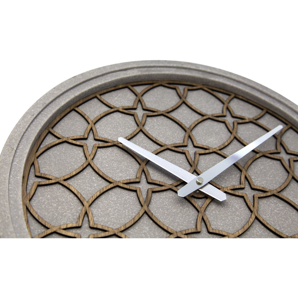 NeXtime - Wall Clock - Ø 39.5 cm - Polyresin/Wood – Grey – &#39;Concreto love&#39;