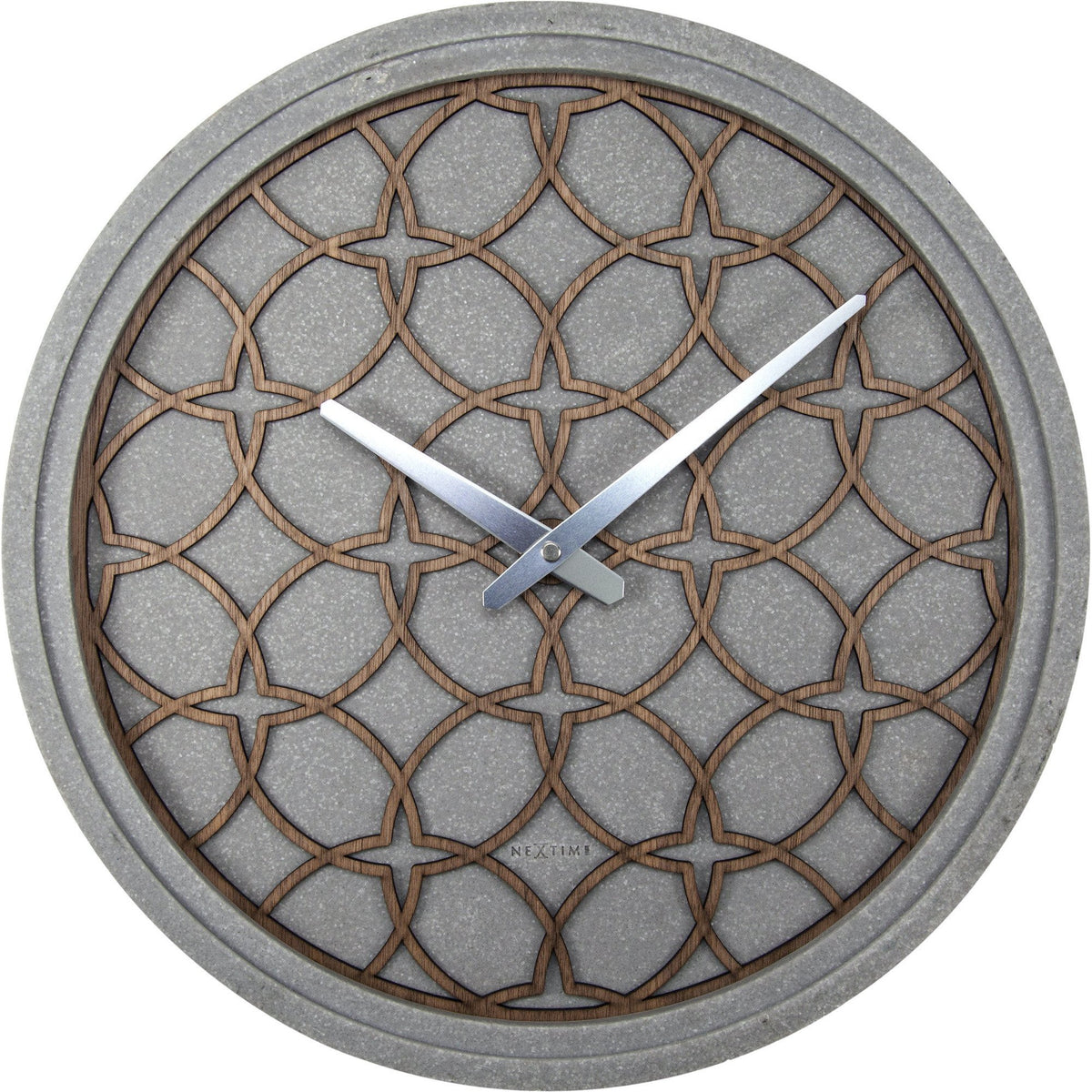 NeXtime - Wall Clock - Ø 39.5 cm - Polyresin/Wood – Grey – &#39;Concreto love&#39;