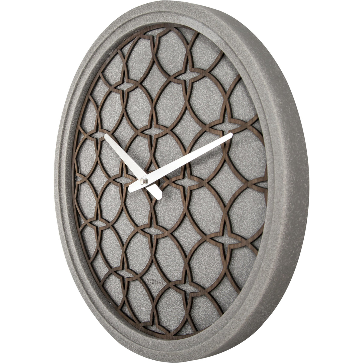 NeXtime - Wall Clock - Ø 39.5 cm - Polyresin/Wood – Grey – &#39;Concreto love&#39;