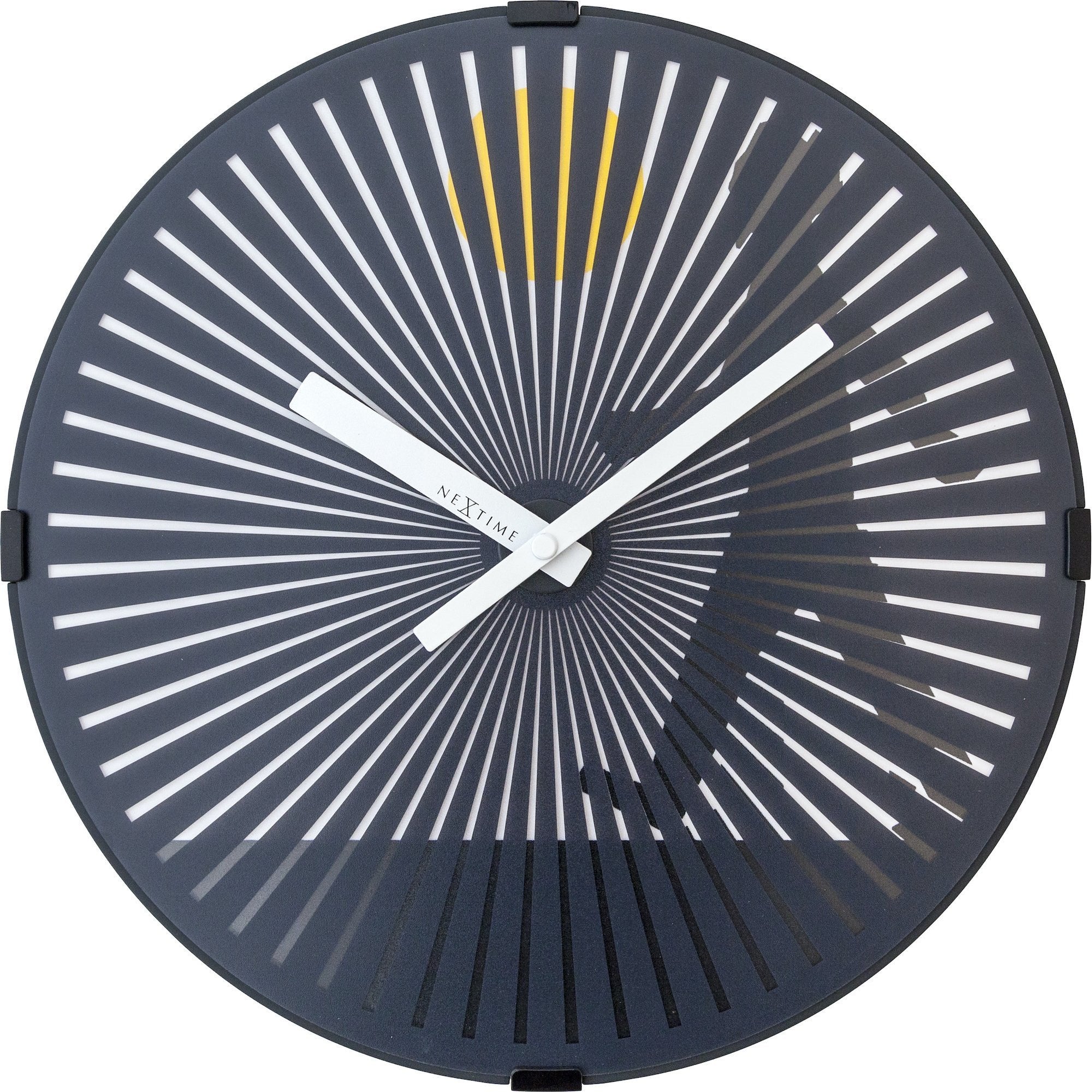 NeXtime - Wall clock- Ø 30 cm – Plastic – Motion clock-  Black – 'Walking Man'