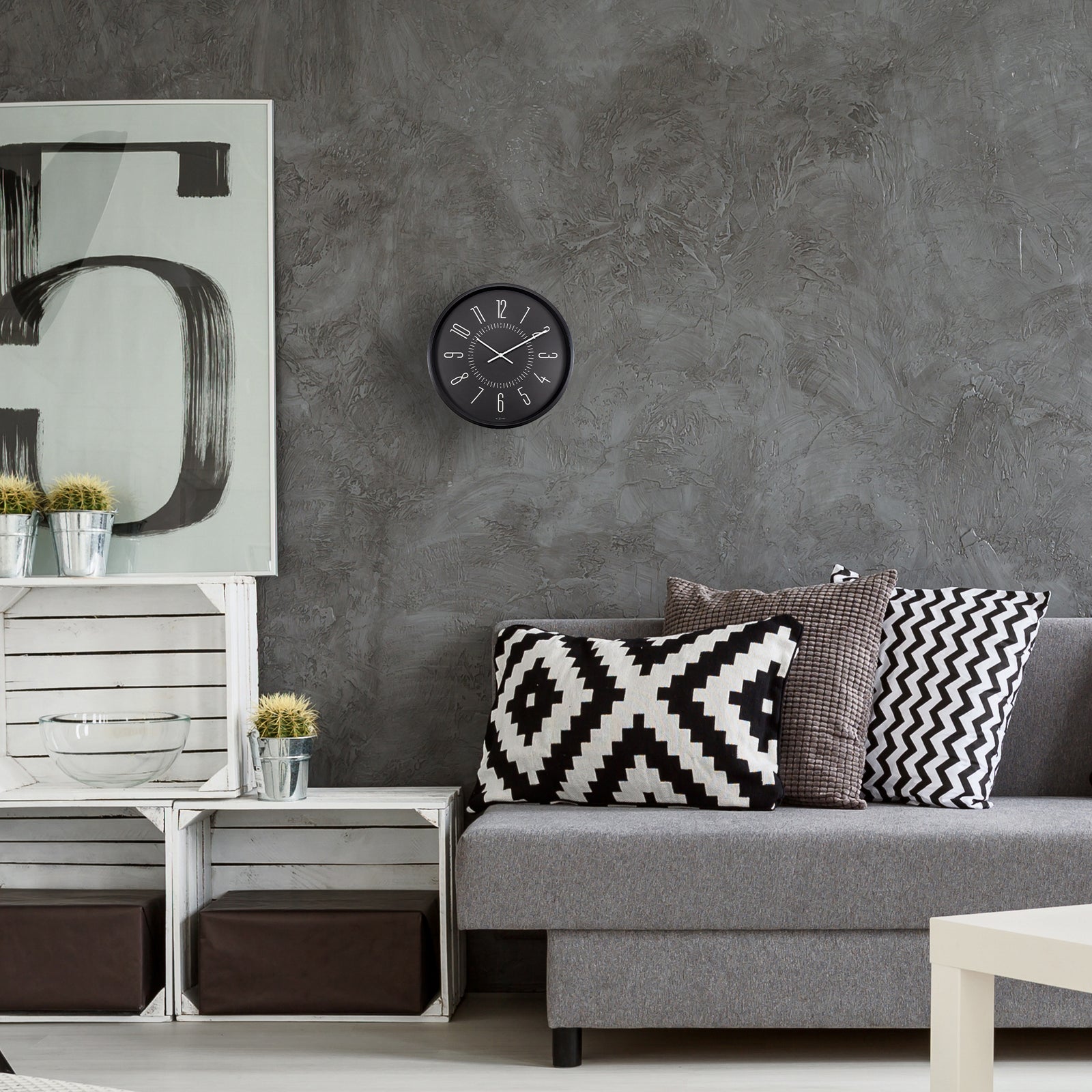 Wall Clock - Glow in the dark - Black - 35cm - Silent - Luminous - NeXtime