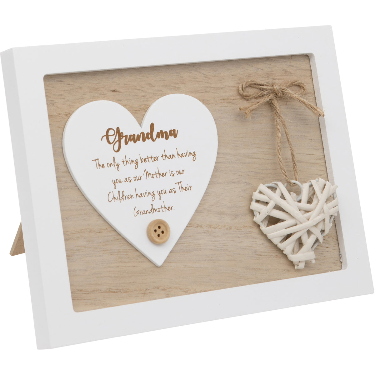 Woven Heart Sentiment Plaque - Grandma