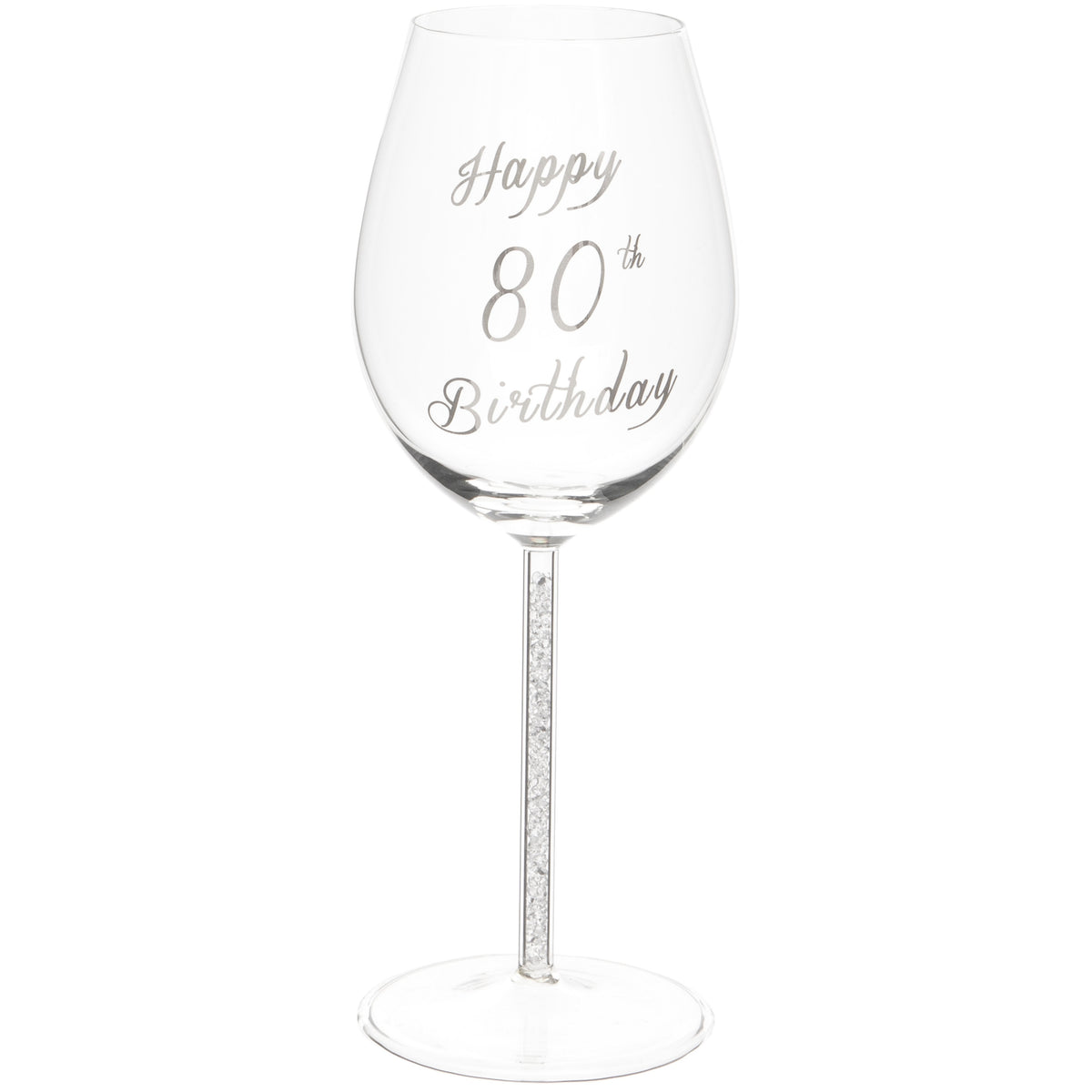 80th Birthday Wine Glass