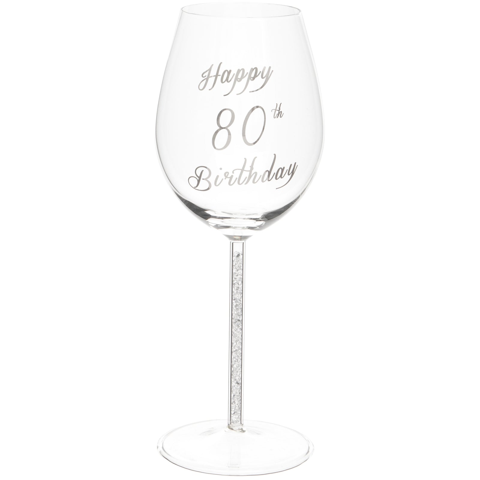 80th Birthday Wine Glass