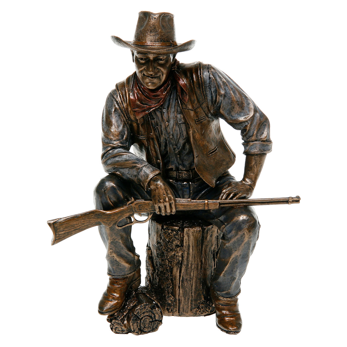 Bronze Cowboy Legend Sitting Figurine