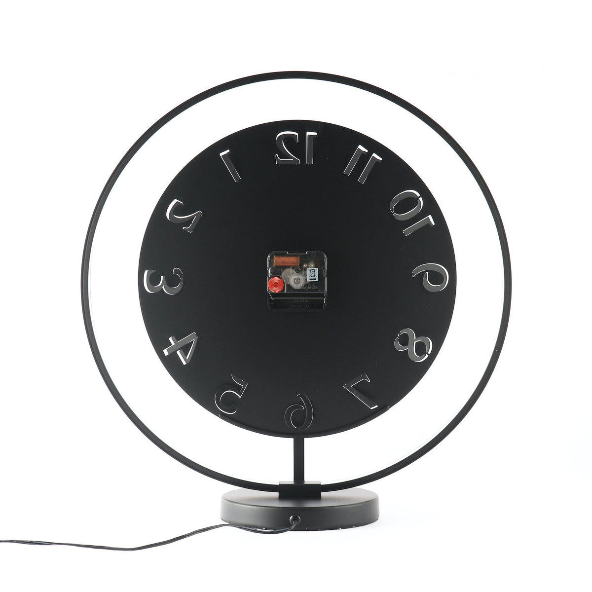 NeXtime - Table clock – 40 x 40.5 cm - Metal - Light unit- Black - &#39;Ting Table&#39;