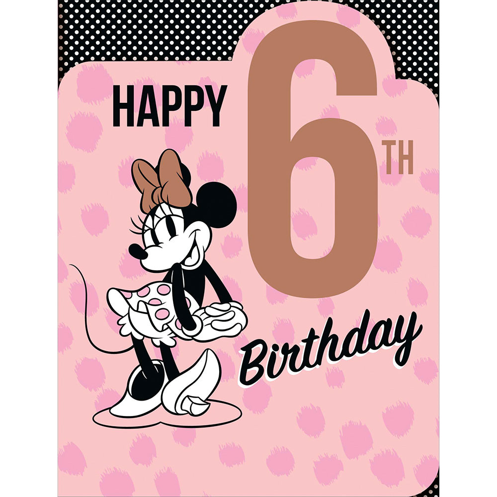 Happy 6th Birthday Minnie Greetings Card