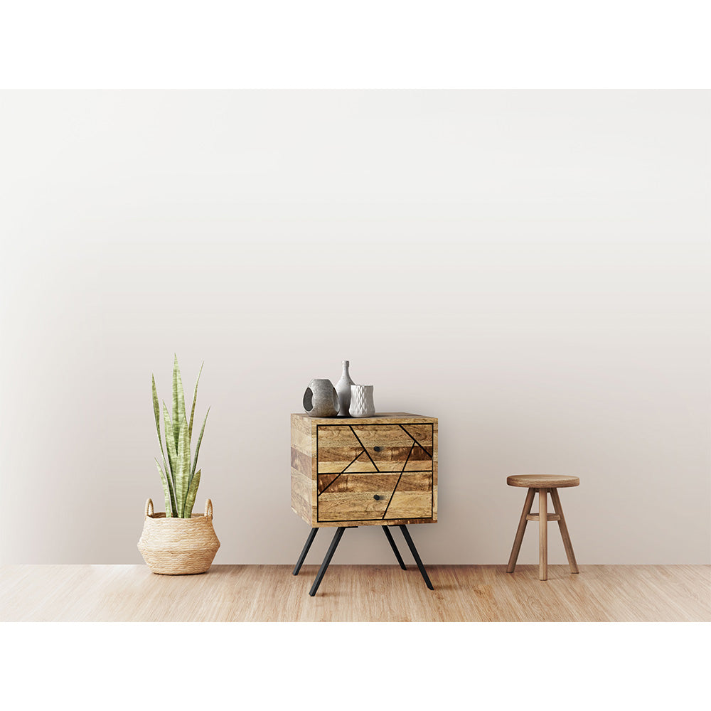 Amar 2 Drawer Mango Wood Bedside Table