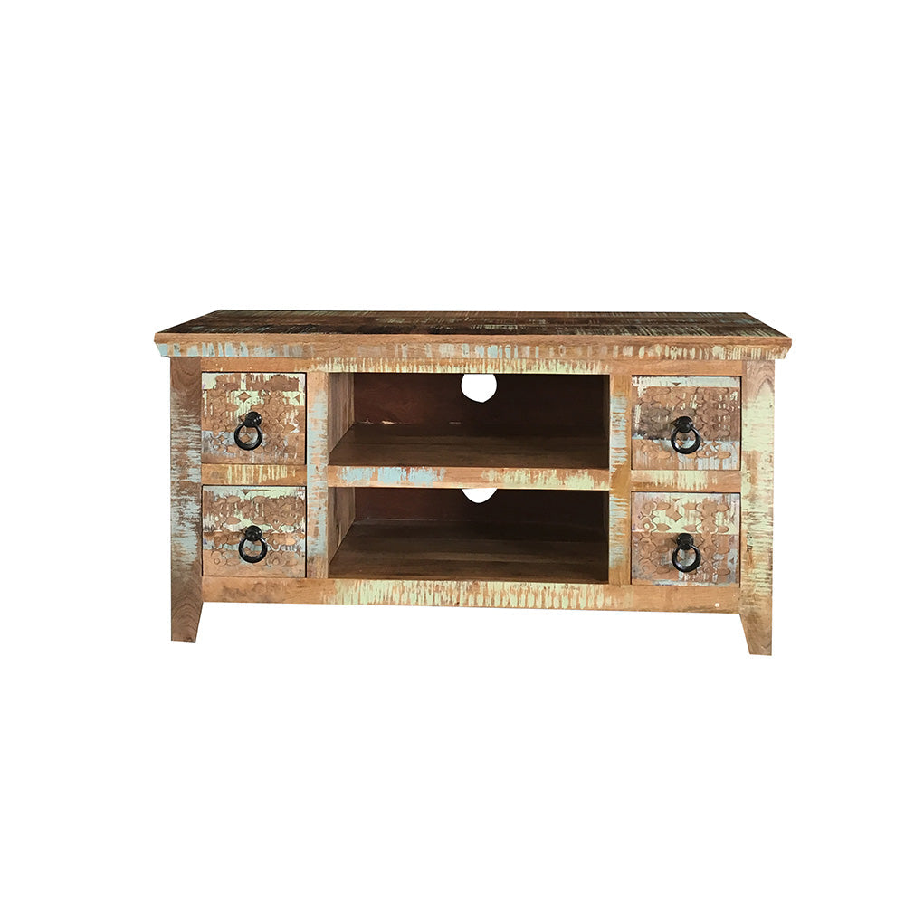 Aravali 4 Drawer Mango Wood TV Cabinet