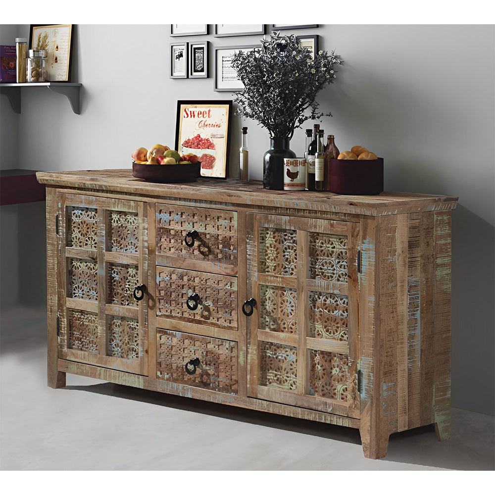 Aravali 3 Drawer 2 Door Mango Wood Sideboard