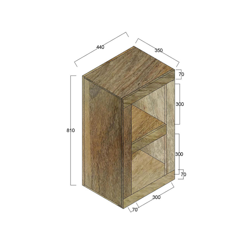 Dakota Light Mango Wood Double Cube Display Unit