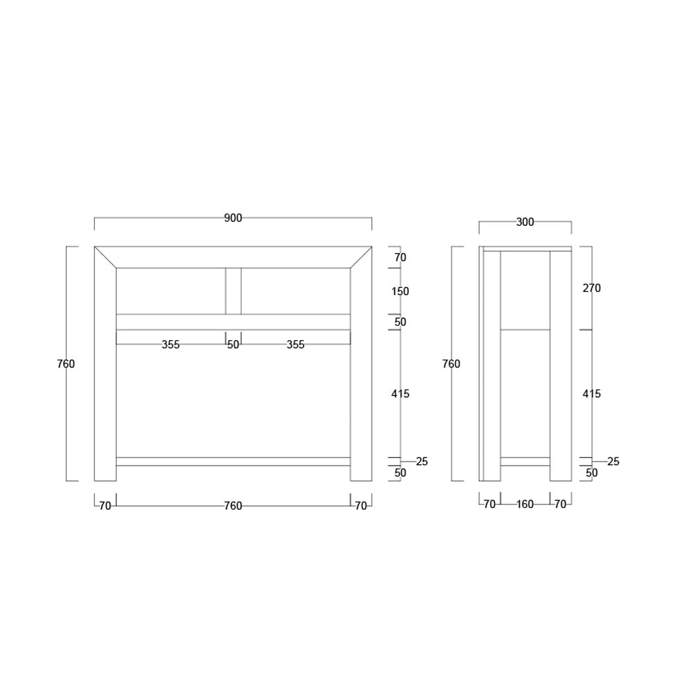 Dakota Light Mango Wood Small Console Table