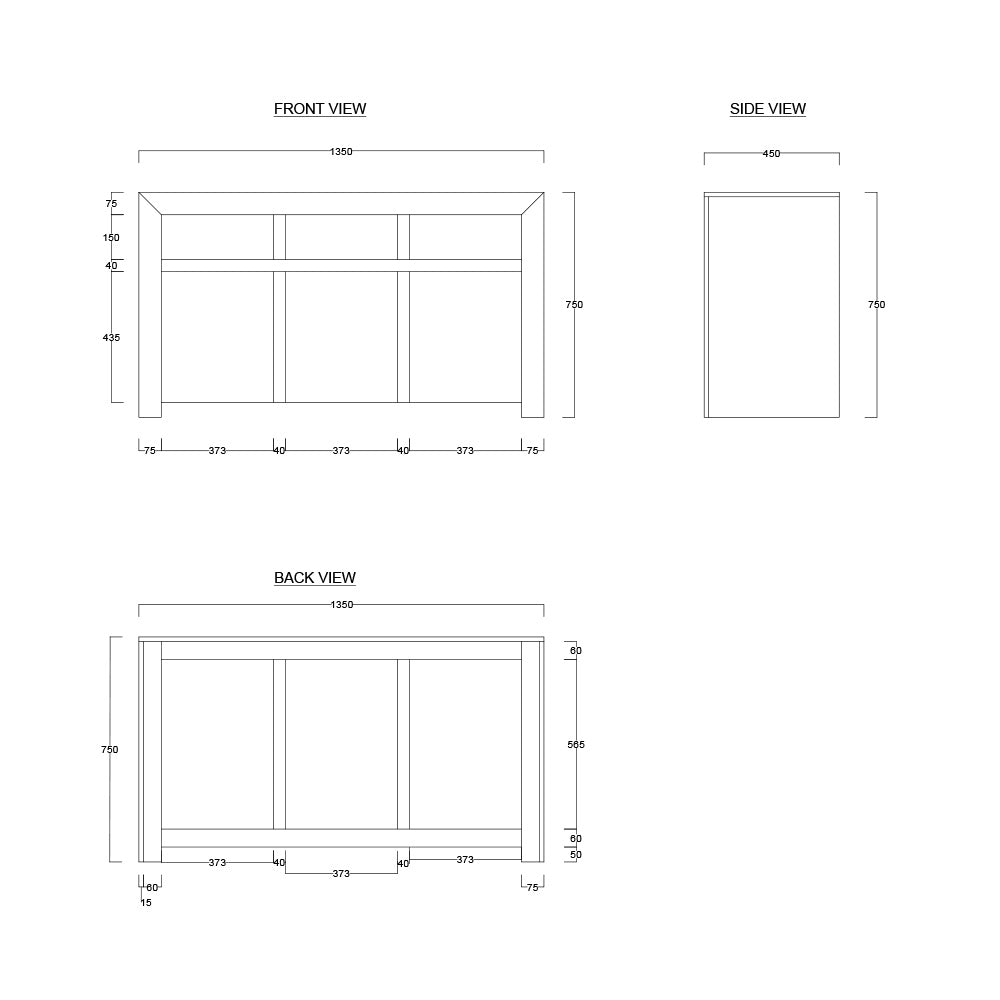 Dakota Light Mango Wood Three Drawer &amp; Door Sideboard