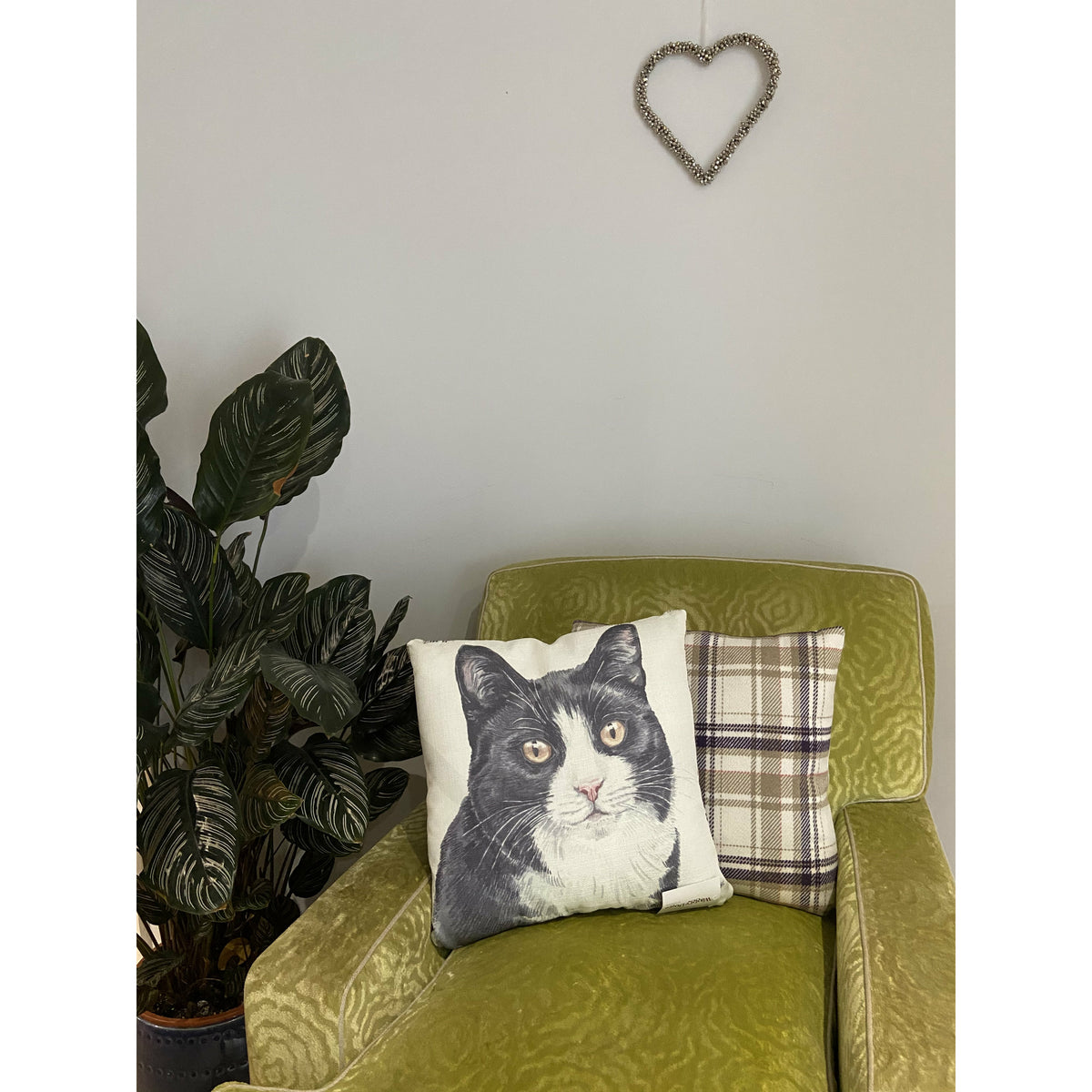 Black and White Cat Cushion