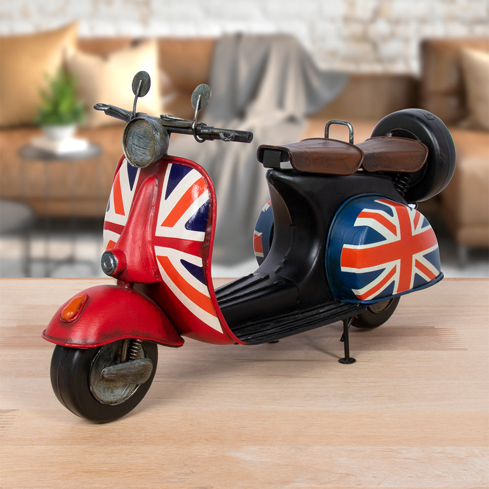 Metal Vintage Style Union Jack Design Transport Scooter Ornament