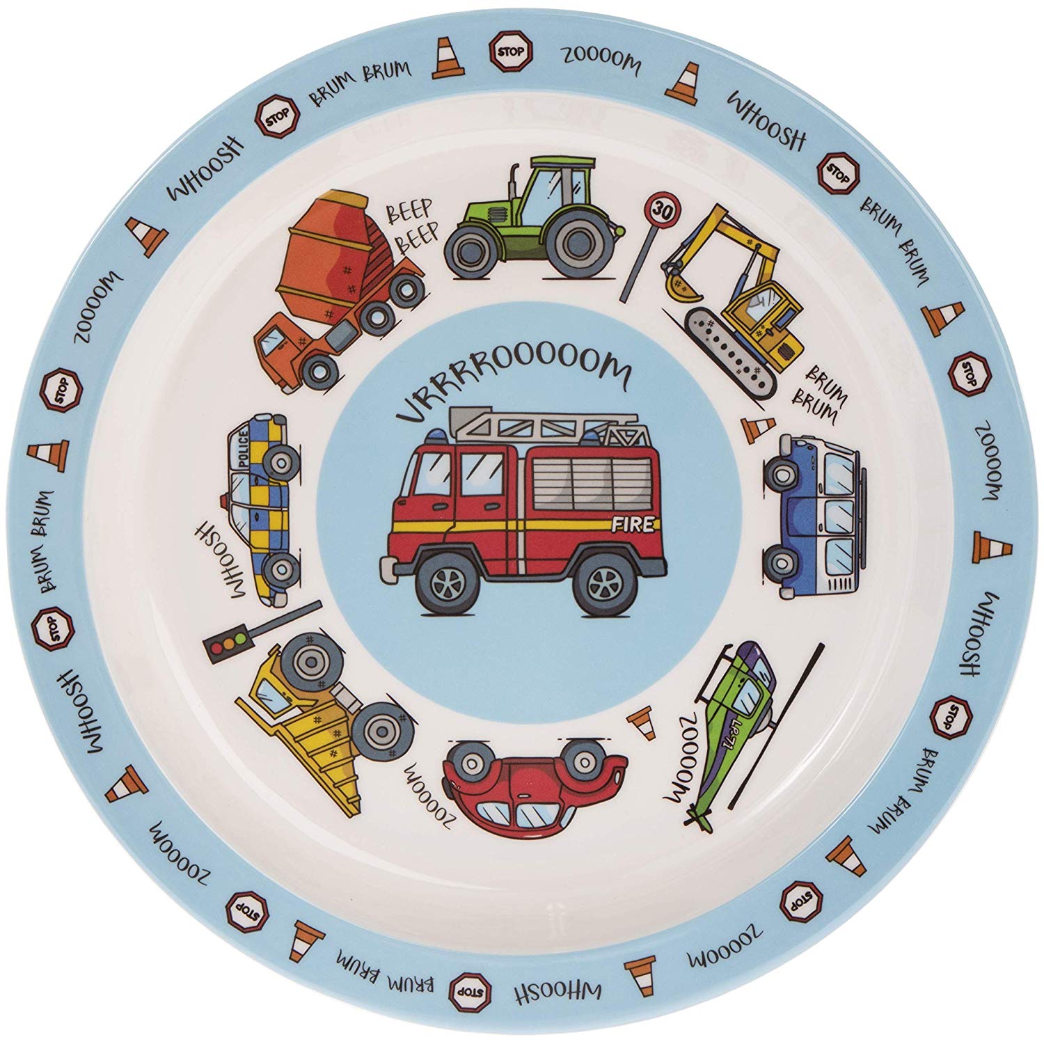 Vehicle Design Melamine Children's Plate