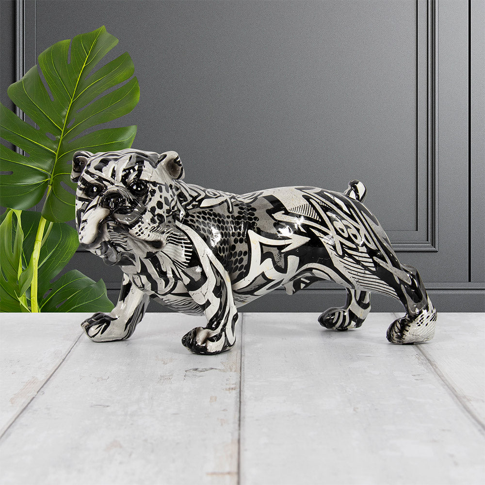 Monochrome Standing Bulldog Figurine