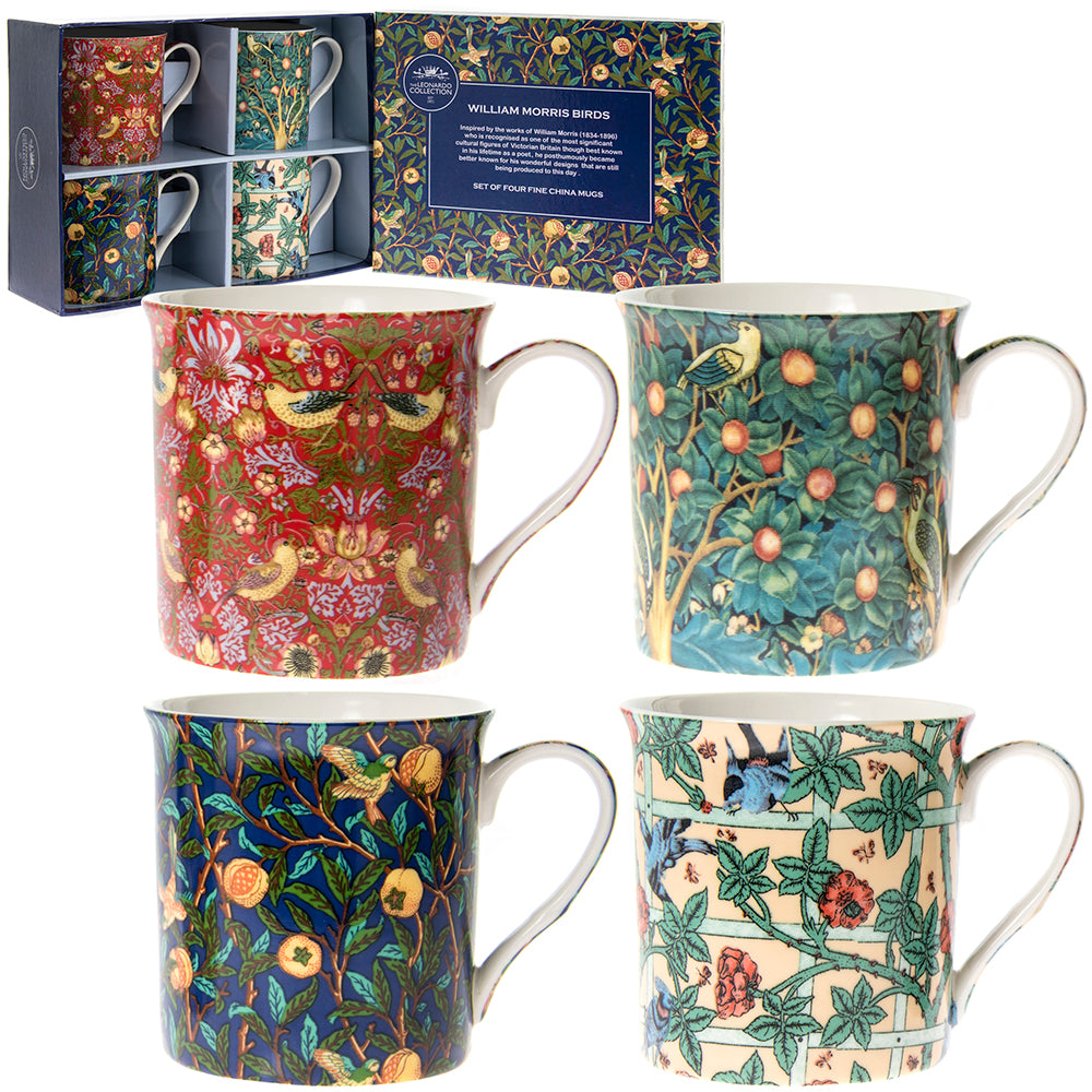 William Morris Fine China Mugs Set of Four