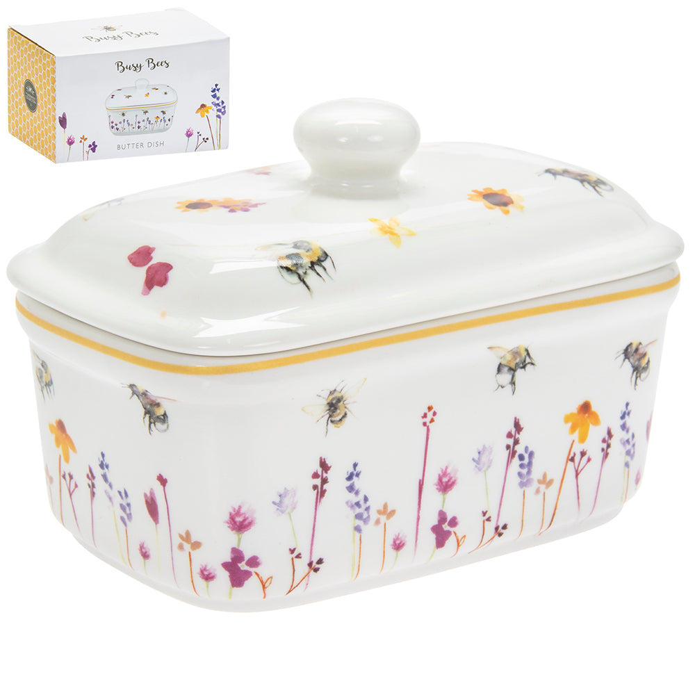 Busy Bees Fine China Butter Dish