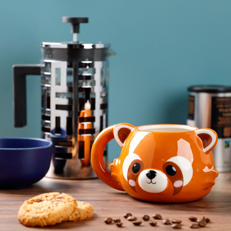 Adoramals Red Panda Head Ceramic Shaped Mug mood