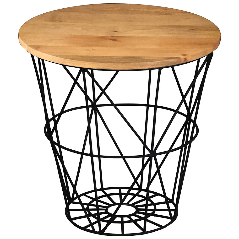 Ravi Light Mango Wood Round Side Table