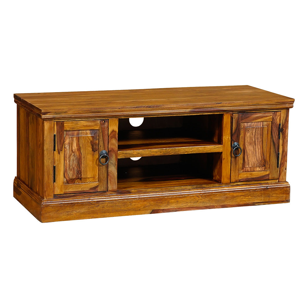 Klaasik Sheesham Wood Low TV Unit - Medium