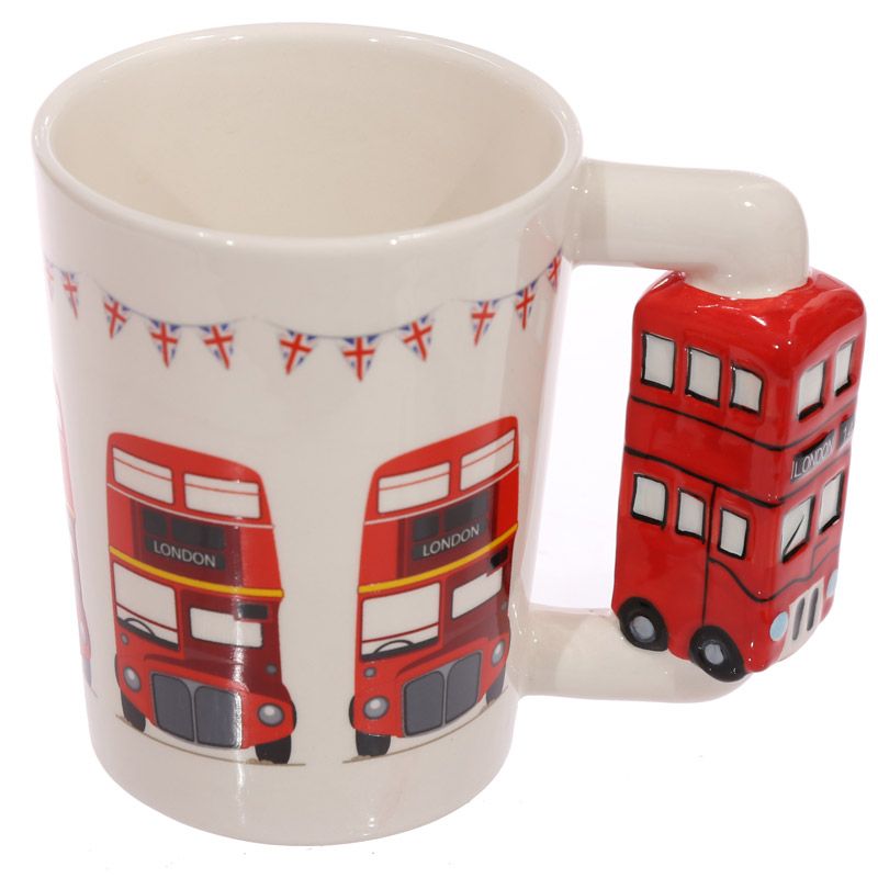 Routemaster London Bus Ceramic Shaped Handle Mug