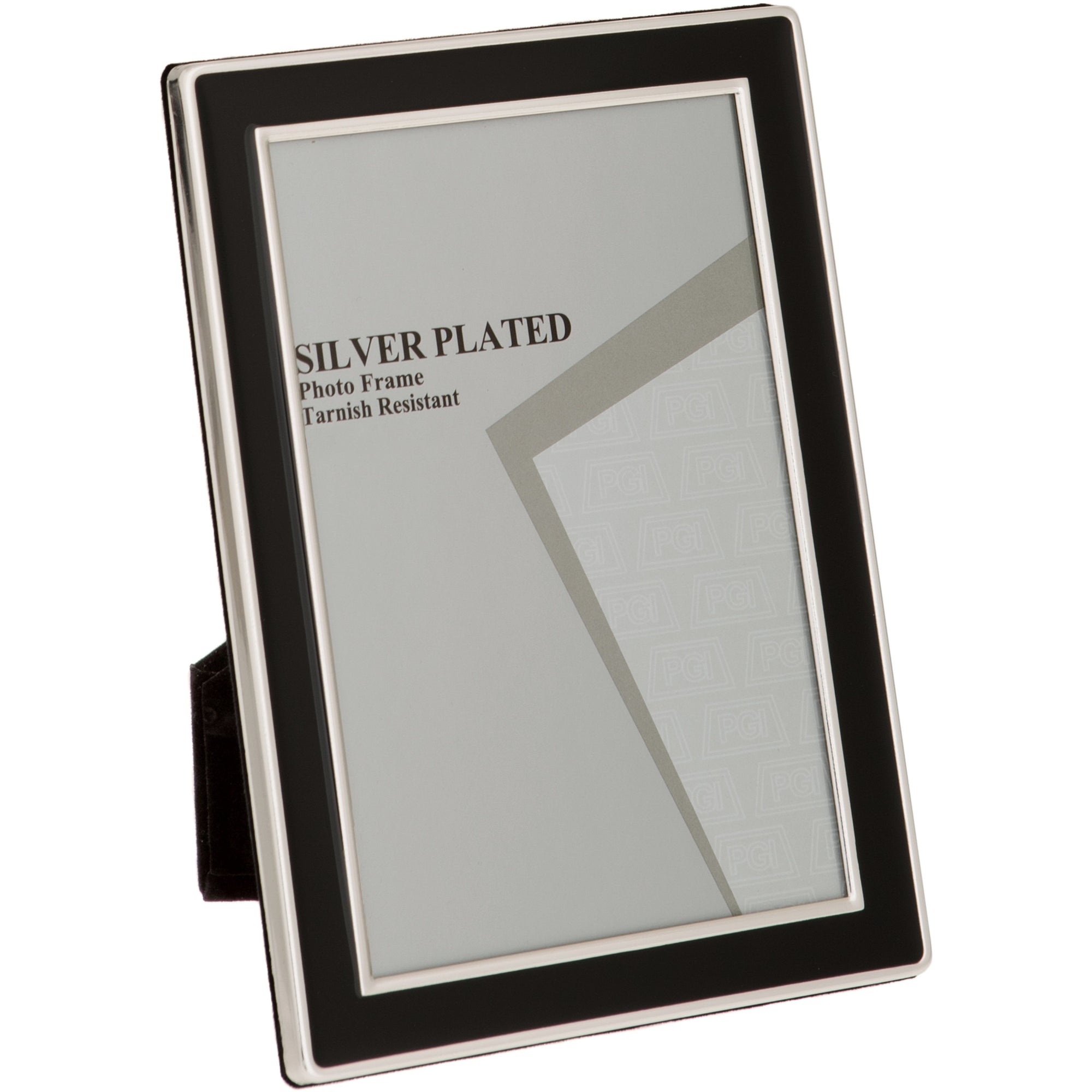 Silver Plated Black Enamel Photo Frame 4 x 6-inch