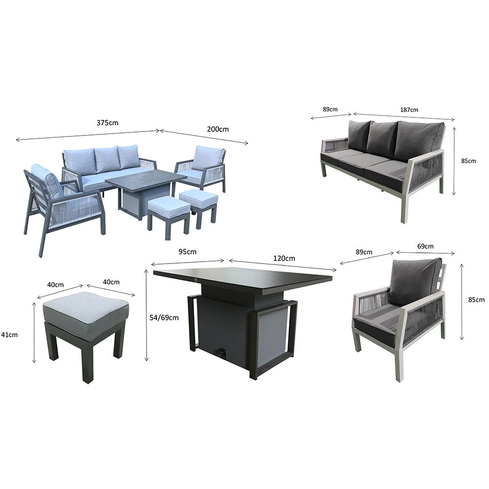 Bettina 7 Seat Sofa Dining Set