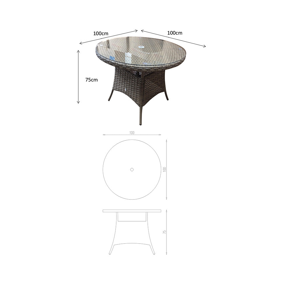 Emily 4 Seat Round Dining Set with Stacking Chairs