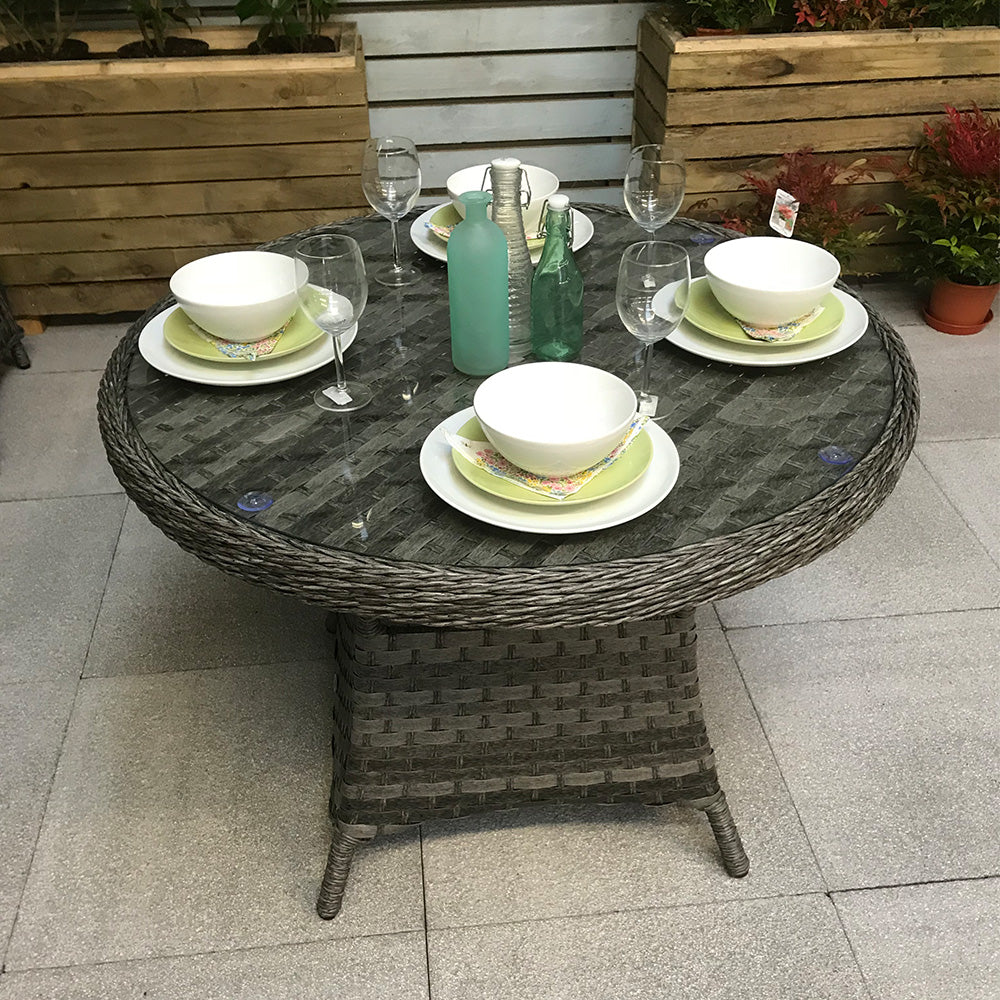 Victoria 4 Seat Round Dining Set with High Back Chairs